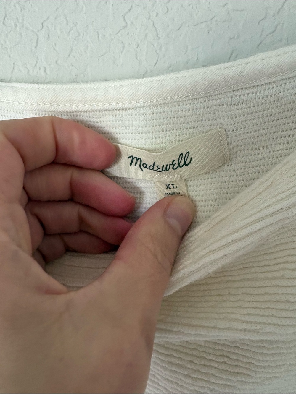 Madewell Cream Square-Neck Short Sleeve Women's Top XL - Picture 3 of 5